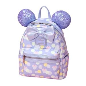 Loungefly Disney Minnie Mouse Pastel Polka Dot Sequin Ear Mini Backpack
